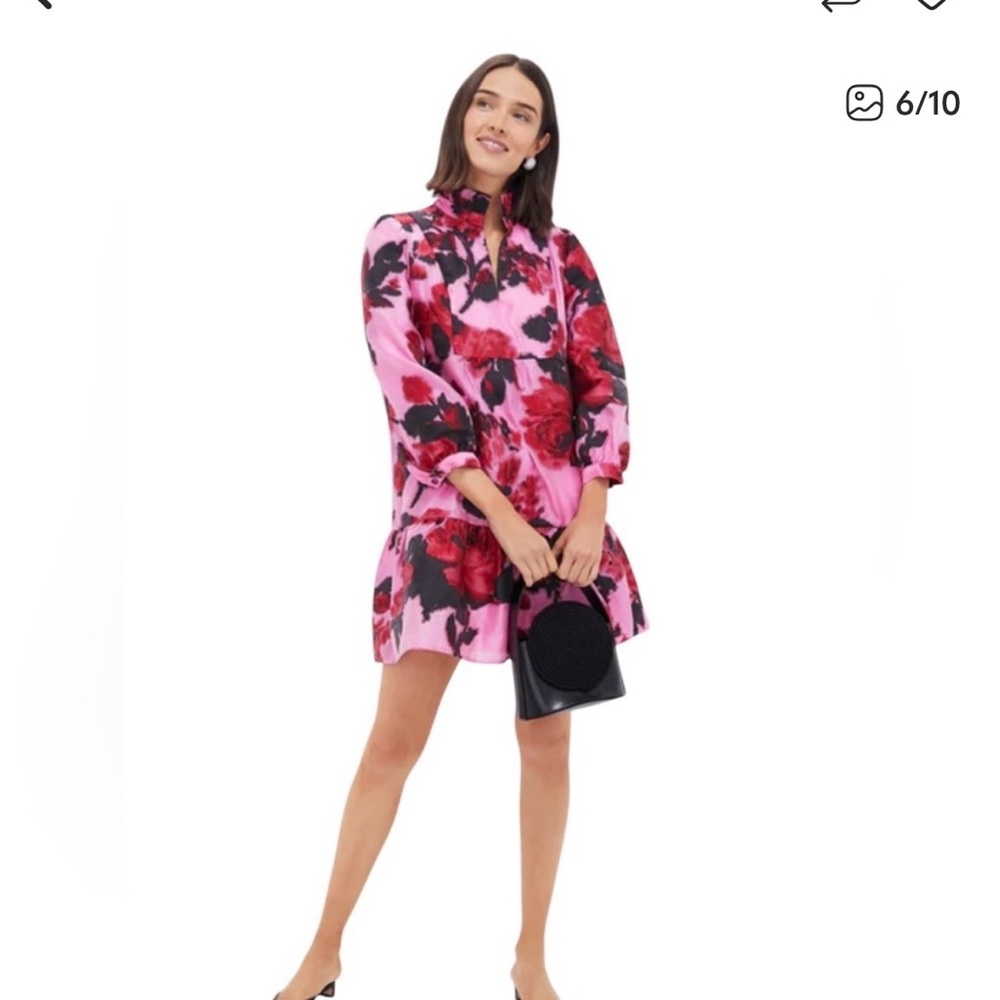 Tuckernuck Pink and Red Floral Long Sleeve Dress - Picture 3 of 6